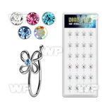 dncl2 box w 24 silver fake nose clips w wire flower w crystal
