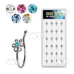 dncl3 box w silver fake nose clips w wire flower w crystal
