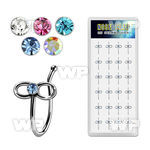 dncl6 box w 24 silver fake nose clips w infinity w crystal
