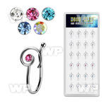 dncl7 box w 24 silver fake nose clips w infinity clear crystal