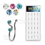 dncl8 box w 24 silver fake nose clips w musical w 2crystals