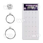 dnsm148 box w 40 silver seamless nose hoop w 2mm clear cz