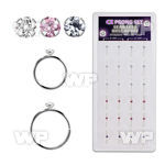dnsm149 box w 40 silver seamless nose hoop w 2mm color cz