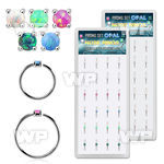 dnsm158 box w silver nose ring w prong set 1.5mm synthetic opals