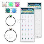 dnsm160 box w silver nose ring w prong set 2.5mm synthetic opals