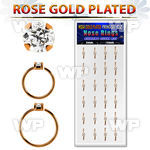 dnsm177 box 24 rose gold plated silver nose rings w 2mm cz top 