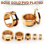 drrmi rose gold ion plated 316l steel screw fit flesh tunnel
