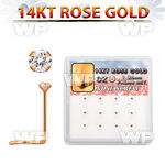 drsc26 box w 14kt rose gold nose screw w 1.25mm clear round cz 
