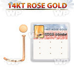 drsc27 box w 12 14kt rose gold nose screws w round flat top