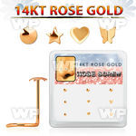 drsc4 box w 14k rose gold nose screw star heart butterfly top