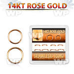 drsel1 box w 8 pieces of 14k rose gold seamless rings 0.8mm 