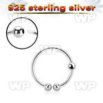 du3py silver 925 illusion fake nose ring 2mm ball an outer nose piercing