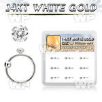 dw14nh4 box w 14kt white gold nose hoop w a 1.5mm clear cz stone