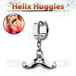 ehh517 steel helix huggie w plain mustache 