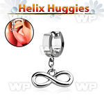 ehh618 helix huggie w a dangling infinity symbol