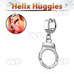 ehh765 stainless steel helix huggie wa dangling handcuff