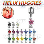 ehhfl15 helix huggie w a dangling crystal flower