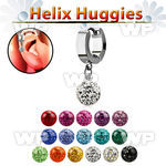 ehhfr helix huggie w a ferido glued multi crystal ball