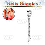 ehhllit steel helix huggie w lightning symbol dangling on chain