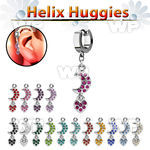 ehhmh helix huggie w a dangling moon with heart