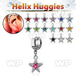 ehhsar helix huggie w a dangling a round crystal studded star
