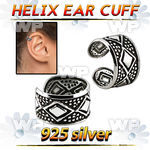 ehvcf21 sterling silver helix ear cuff with a rhomb design