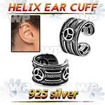 ehvcf2 sterling silver helix ear cuff with peace design