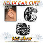ehvcf7 sterling silver helix ear cuff with wave design