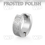 er269h stainless steel huggie w a frosted effect surface