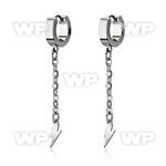 erhllit stainless steel huggies w lightning crosses on chains 