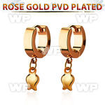 err767 rose gold stainless steel huggie earring w a tulip 