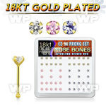 et4gksfj box w silver 925 nose bone 18k gold plated big 2 5mm nose piercing