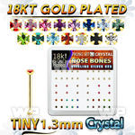 et4myfj box w silver 925 nose bone 18k gold plated tiny 1 25mm nose piercing