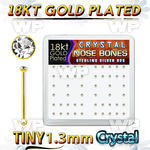 et4yf6 box w silver 925 nose bone 18k gold plated tiny 1 25mm nose piercing