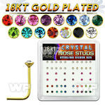 etu34fj box w silver 925 l shaped nose studs 18k gold plated nose piercing