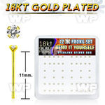 etung46 box w silver 925 un bent nose stud 18k gold plated 1 5m belly piercing