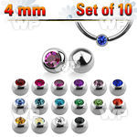 f1m460 pack 4mm 316l steel captive bead ring ballspress fit crys 