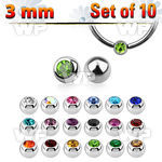 f1m46z pack 3mm 316l steel captive bead ring ballspress fit crys 