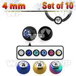f1m4r60 pack 4mm ion plated 316l steel captive bead ring ballspre 