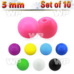 f374s pack 5mm acrylic ball in solid colors1 6mm threading belly piercing