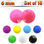 f374y pack 6mm acrylic ball in solid colors1 6mm threading belly piercing
