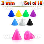 f376uz pack 3mm solid color acrylic cones 1 2mm threading belly piercing