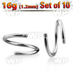 f3meyi pack 316l steel posts for spiral twister barbells threa belly piercing