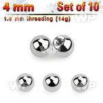 f47b0 pack 4mm surgical steel balls1 6mm threading belly piercing