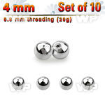 f47b0f3 pack 4mm surgical steel balls0 8mm threading belly piercing