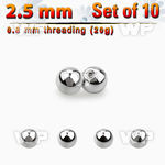 f47bksf3 pack 2 5mm surgical steel ball s0 8mm threading belly piercing