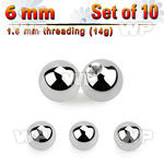 f47by pack 6mm surgical steel balls1 6mm threading belly piercing