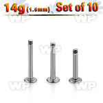 fb4e0i pack surgical steel labret stud posts threading 1 6mm belly piercing