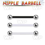 fbbnps bioflex nipple barbell, 14g (1.6mm) w 4mm steel balls