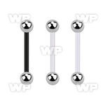 fbbs bioflex tongue barbell, 14g (1.6mm) w 5mm steel balls